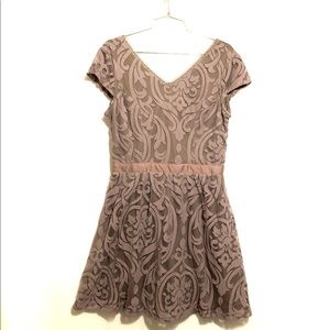 Elegant soft baby doll dress in mocha soft velvet